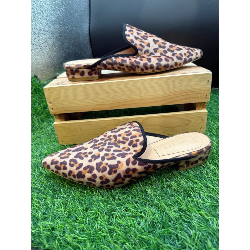 Kmeioo-Leopard Print- Pointed Flats-Size 9W